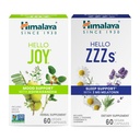 Himalaya Hello Joy koos Ashwagandhaga meeleolu ja vaimude parandamiseks & Hello ZZZs koos melatoniiniga une toetamiseks, 60 kapslit iga - pakk
