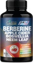 Berberine täiendada Neem Leaf, Apple siidri äädikas, VIT D3, E & More - 150 kapslit toetust immuunsüsteemi, seedimist ja üldist tervist