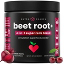 NutraChamps Beet Root Powder tsirkulatsioonilisand, Superfood Powder Lämmastikoksiid peedimahlaga, Super Reds & Viinamarjaseemne ekstrakt, Ilma suhkrupeedilisa - 8.74 Oz