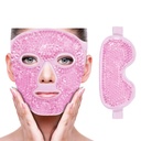 ZNÖCUETÖD Näo silmamaski jääpakend paistetuse vähendamiseks, kotid silmade all, pundunud tumedad ringid, migreen, kuum / külm pakend pehme Plush tagaküljega (Pink-(1* Silmamask+1* Näomask))