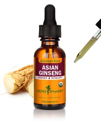 Herb Pharm Asian (Panax) ženšenn Vedel glütseriit energia ja vastupidavuse jaoks, alkoholivaba glütseriit, 1 Oz