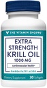 Vitamiin Shoppe Extra Tugevus Krill õli - MSC sertifitseeritud jätkusuutlik - 1000 MG (30 Softgels)