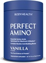 BodyHealth PerfectAmino Powder - BCAA ja EAA pulber pre ja post treening - Aminohappe energiajook meestele ja naistele, et toetada Lean lihaseid ja taastumist - Vanilla - 60 serveerimist
