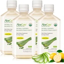 AloeCure USDA orgaaniline Aloe Vera mahl Sidrunmaitse - valmistatud 12 tunni jooksul koristusest - looduslik seeditav toidulisand tasakaalustatud kõhuhappele - seedetrakti ja immuunsüsteemi tervise toetamine, 4 Btls x 16.7oz