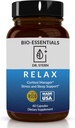 BIO-ESSENTIALS, Lõõgastav-Doctor formuleeris: juhib stressi, soodustab sügavat und, parandab meeleolu-W / orgaanilist püha basiilikut, tsinki, magneesiumi, B6-vitamiini, Magnolia koort, L-Theanine, Vegan-Made in USA-60 Caps