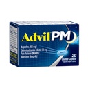 Advil PM (20 Count) Valu Reliever/Nighttime Sleep Aid kaetud kapsel, 200mg Ibuprofeen, 38mg difenhüdramiin