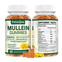 Mullein Gummies for Lung Cleanse | Organic Immune Support | 2000mg Respiratory Health Gummies | Mango Maitse, Non-Sticky | Lung Health, Sinus Relief | Mullein Leaf Extract | 1 Pack
