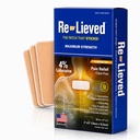 Re-Lieved 4% Lidocaine Patches Maksimaalne tugevus - alumiiniumivaba, veekindel ja USA Made -Superior Sticking Pain Relief Patches Kiiresti leevendab tagasi, liigesed ja lihasvalu-3x6 tolli (31 loend)
