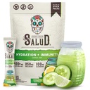 Salud 2-in-1 hüdratsioonipaketid + immuunsus elektrolüütide pulber, kurgilubi - Agua Fresca joogisegu, leedrimarja, piimatoodete ja sojavaba, GMO-vaba, vegan, madala kalorsusega, 1 g suhkur (15 serveerimist)