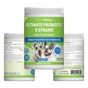 Lemmikloomade heaolu Ultimate probiootikum 9 tüved koertele ja kassidele - toetab soolestiku mikrobioomi ja seedimist, immuunsüsteemi hooldust, kuseteede tervist, FOS, 2,5 miljardit CFU - 11,29 oz (320 g) pulber