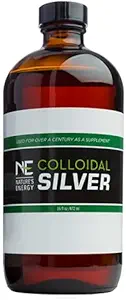 Looduse energia kolloidhõbe | 16 Oz, efektiivne, antiseptiline ja deodorant siseruumides, steriilses ja elektrostaatilises stabiliseeritud | 40 ppm