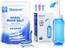 MAOEVER Neti Pot 130 ninapesusoola pakendiga Sinus Loputage pudeli ninapesu Puhastaja Rõhk Loputada nina niisutamine täiskasvanutele & Kid BPA Vaba 300 ML Sticker termomeeter