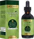 Go Toitained Vitamiin B12 Sublingvaalne Metüülkobalamiin - B-12 Vedelik tilgad 3000mcg, Orgaaniline Vaarika Maitse, Vegan - toetab energiat, närvide tervist ja punaste vereliblede moodustumist - 2oz (48 Servings)