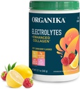 Organikа elektrolüüdid tõhustatud kollageeni pulbriga naistele ja meestele - 13 oz - Zesty Sidrun Marjamaitseline kihisev elektrolüüt ja kollageenijoogi segu - sügav hüdraat, liikuvus, nahk, juuksed ja küüned
