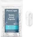 PureCaps USA - tühjad želatiinkapslid suurusega 5| 1000 ühendatud pillid | Clear| Non-GMO Certified| SLS, Gluten, säilitusaineteta
