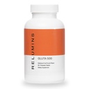 Relumins Gluta 500 närimistabletid koos glutatiooni, hüaluroonhappe, C-vitamiini, biotiini ja kollageeniga - toetab naha tooni ja sära - puuviljade punch maitse - valmistatud USAs - 60 tabletti