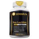 Sojaletsitiini kapslid 1200mg (üks päev, 100 softgels) Immuunsüsteemi tugilisa rikas fosfolipiidide toetab ainevahetust, aju ja südame tervist & rakufunktsioone tehtud USA-s Non-GMO poolt Neonutrix