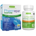 Pharmepa Restore & Longvida Lipidated Curcumin 500mg Bundle, 1000mg Pure EPA Omega-3 Fish Oil & Ultra Bioavailable Curcumin, Igennus