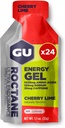 GU Energy Roctane Ultra Endurance Energy Gel, Vegan, Gluteenivaba, Kosher ja Piimavaba On-The-Go Sport Nutrition jooksmiseks, jalgrattasõiduks, matkamiseks või suusatamiseks, 24-Count, Cherry Lime