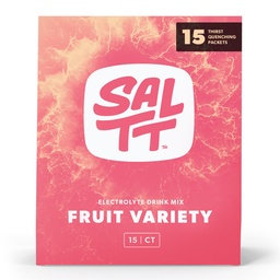 SALTT Elektrolüütide pulbripaketid, puuviljasortide pakett (15 pakendit) - magneesium, kaalium, naatrium, jäljemineraalid - vegan ja gluteenivaba - Travel Essentials - valmistatud USAs