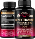 Benfotiamiin 300 mg - närvide tugi, energia ja ainevahetuse tugi - Benfotiamiini lisand rasvlahustuv vitamiin B1 - väga biosaadav ja imenduv - tiamiiniga, vitamiin B12 & B6 - 90 kapslit