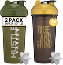 [2 Pack] 28oz Shaker pudel motiveerivate tsitaatidega (Must/Kuld & Sammal) | Valguraputaja pudel mikseriga | Blender Shaker pudel valgusegude jaoks Pack on BPA vaba ja nõudepesumasin ohutu