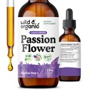 Wild & Organic Passionflower Tinktuur - Lõõgastav Kirglik Lilletilgad naistele - Vedel Passiflora Incarnata Herb - Vegan, Suhkru Ja Alkoholivaba Ekstrakti Lisa - 2 fl oz