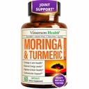 Moringa + kurkumiini lisand liigeste tervise, soolestiku tervise, energia ja immuunsuse toetamiseks - kogu heaolu valem - Tumeeriline kurkumiin musta pipar & Moringa puhta kapsliga - 60 loend