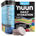 Nuun Energy Electrolyte tabletid ženšenniga, kofeiin rohelisest teeekstraktist, vitamiin B12, B6, B5, magneesium ja 4 muud elektrolüüdid, gluteenivaba ja vegan, segatud maitsed, 4 pakendit (40 serveeri kokku)