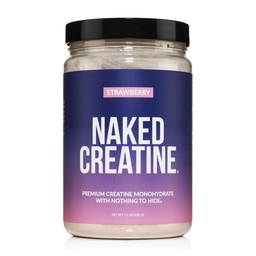 NAKED Kreatiin - Maasikas Maitsestatud Kreatiin Monohüdraat - Real Maasikas Pulber, Ei Lisandid, Lihaste Kasvu, Vegan, Mitte-GMO, Gluteenivaba, Sojavaba - 45 Servings