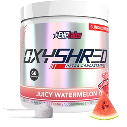 EHP Labs OxyShred Pre Workout Pulber - Preworkout Pulber L glutamiini ja atsetüül L-karnitiiniga, energia suurendamise jook - mahlane arbuus, 60 serveerimist