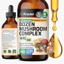 BIO KRAUTER Dozen Seene Tinktuur - Immune Support Supplement Drops - Edendab seedetrakti ja kognitiivset tuge - Mitte-GMO, Vedel immuunsus Kaitsevalem - 4 fl. oz Pudel