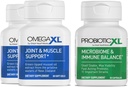 OmegaXL võimas liigese- ja lihastoe täiendus 60 krahv (2 Pack) & probiootiline XL - PreforPro, DE111, riiuli stabiilne - tervisliku soolestiku taimestiku kasvu edendamine (30 Veggie korki)