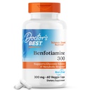 Arsti parim Benfotiamiin 300 koos BenfoPure'iga aitab säilitada tervislikku glükoosi ainevahetust, mitte-GMO-d, veganit, gluteenivaba, sojavaba, 300 mg, 60 Veggie kapslit