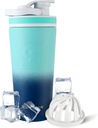 Ice Shaker Isolated Stainless Steel Shaker Bottle | 26oz, Navy/Mint | Cold for 30+ Hours | Isoleeritud karikas Twist-on Agitatoriga | Lõhnavaba pudel proteiinikokteilide, vee, smuutide, kokteilide jaoks