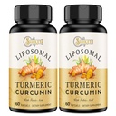 Liposomal Turmeric Curcumin Supplement - 2000mg, 95% Curcuminoid ekstrakt koos Piperine - 60 Softgels (2 pudel)