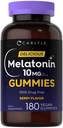 Carlyle Melatonin Gummies 10mg | 180 Count | Adult Drug Free Aid | Berry Flavor | Vegan, Non-GMO, Gluteenivaba täiendus