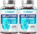 EVYOUNG Melatoniin Gummies, Unetoetus täiskasvanutele, 1000 mcg Melatoniin 120 Gummies kuni 60 päeva pakkumine, Magamiseks vajalik täiendus