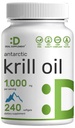 Antarktika krillist õli, 1000 mg ühe portsjoni kohta, 240 softgels - elavhõbedavaba, kala maitset ei ole - rikas Omega-3s, EPA, DHA, astaksantiin ja fosfolipiidid - mitte-GMO, gluteeni