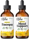 Wild & Organic Bacopa Tinktuur 4 fl oz & Mood Support Tinktuur 4 fl oz