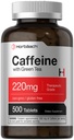 Horbäach kofeiini pillid 220mg rohelise tee | 500 tabletti | Taimetoitlane, mitte-GMO ja gluteenivaba