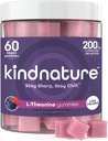 L-Theanine Gummies 200mg – Vegan Calm & Focus Supplement täiskasvanutele ja lastele vanuses 4+ – segatud marja närimistable, madal suhkur, mitte-uimane *