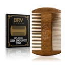 BRV MEN Beard & Mustache Comb, 100% looduslik roheline Sandalwood, taskuhabemekamm kandekotiga, puidust habemekamm meestele kõigile juuste ja habeme tüüpidele ja stiilidele