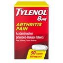 Tylenol 8-tunnine artriit Valu leevendamine laiendatud vabastavad tabletid , 650 mg atsetaminofeeni , liigesevalu leevendav ja palavikku vähendav ravim , suuvalu leevendav ravim artriidi ja liigesevalu jaoks , 50 loend