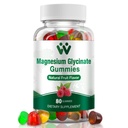 Magneesiumglütsinaatkummid 400 Mg, suhkruvabad magneesiumkummid lastele ja täiskasvanutele L-treonaadi, kaltsiumi ja vitamiinidega B6 + D3, 80 krahv Magneesiumglütsinaatkummi segatud puuviljamaitsetega