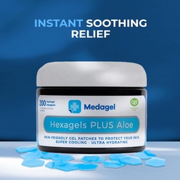 Hexagels Plus Aloe Vera - Advanced Healing Hydrogel Pads for Blister Prevention & Soojendav Burn Care - Jalg, konts, varbad & hüppeliigese kaitse, Pack of 200, 1-tolline Patches, poolt Medagel, Paraben Free