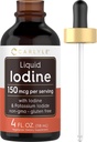 Carlyle Vedel Joodi tilgad 4 fl oz | 150 mcg | Jood & Kaaliumjodiid Lisand | Taimetoitlane Vedel Tinktuur | Mitte-GMO, Gluteenivaba