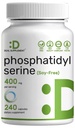Fosfatidüülseriini lisand, 400 mg serveerimine, 240 kapslit - sojavaba päevalille letsitiini allikas