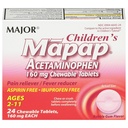 MAJOR Lastekaart Acetaminophen 160 mg närimistabletid - valu leevendaja / palaviku vähendaja - aspiriinivaba - ibuprofeenivaba - vanuses 2 kuni 11-24 Loe (1 pakend)