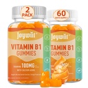Vitamiin B1 Gummies 100mg täiskasvanutele ja lastele, tiamiin B1 täiendus 600mg kaltsiumiga, närvisüsteemi toed ja energia suurendamine, oranž maitse, GMO-vaba, vegan, 120 närimiskummid